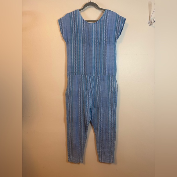 Ace & Jig Blue Striped Jumpsuit Pants Romper XS See pix! Anthropologie - Picture 2 of 7